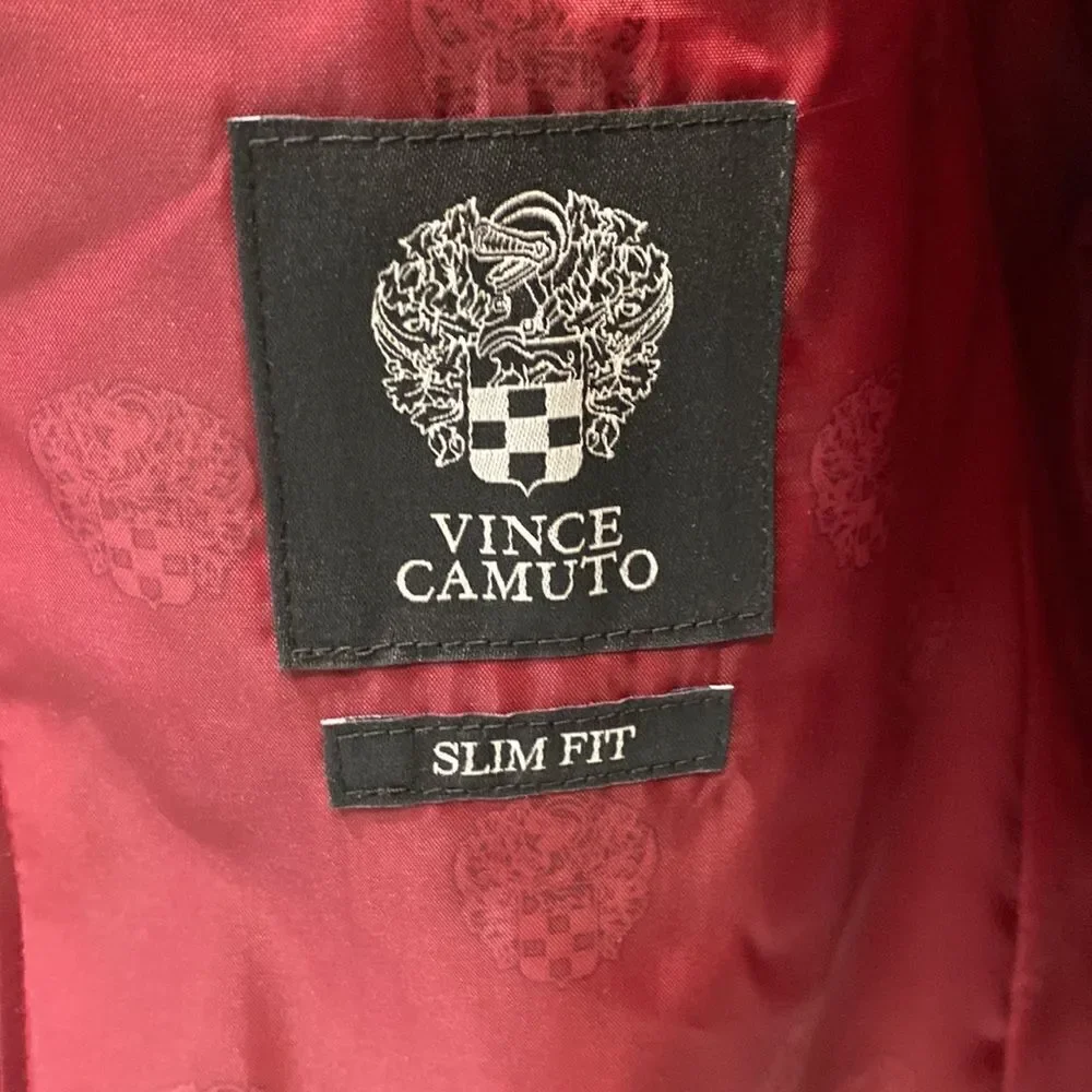 Vince Camuto Powis Satin Shawl Lapel Dinner Jacket In Burnt Red Brule Rouge 42S